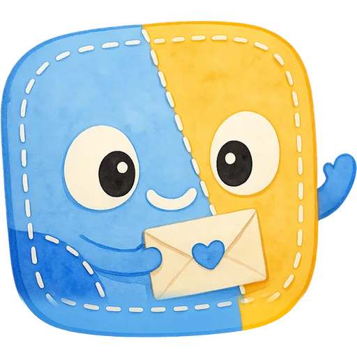 Stitch waving hello with an envelope